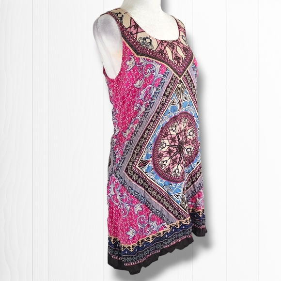 Jealous Tomato Women's Sleeveless Colorful Boho Sheath Mini Dress Size Small - Picture 4 of 10